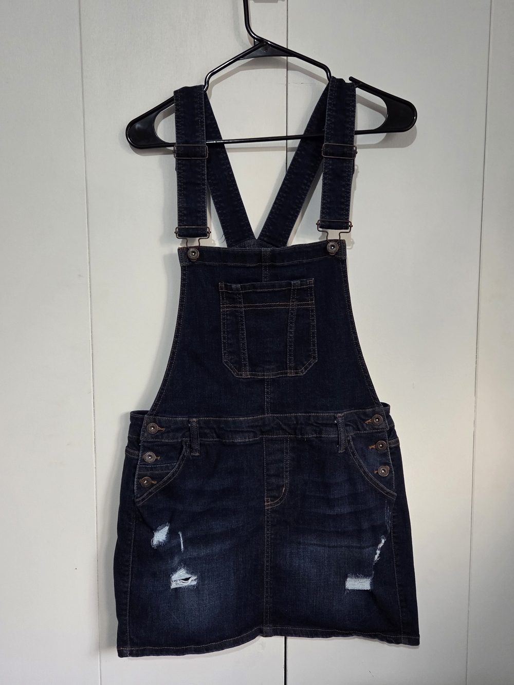 Wax Jean Dark Blue Denim Overall Skirt